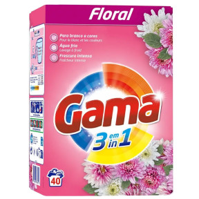 Стиральный порошок Gama Floral 3в1 с цветочным ароматом, 40 стирок, 2.2 кг